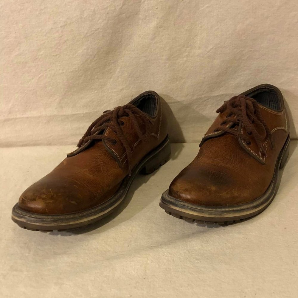 Size 11M Men's Kenneth Cole Reaction All Weather Sole Brown Leather Shoes